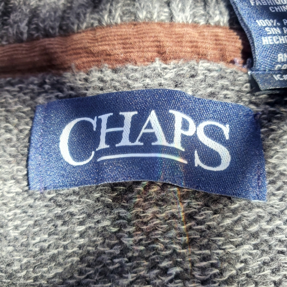 Chaps 3 Button Sweater with Corduroy Elbow Patches Men's Size XL EUC - Picture 9 of 9